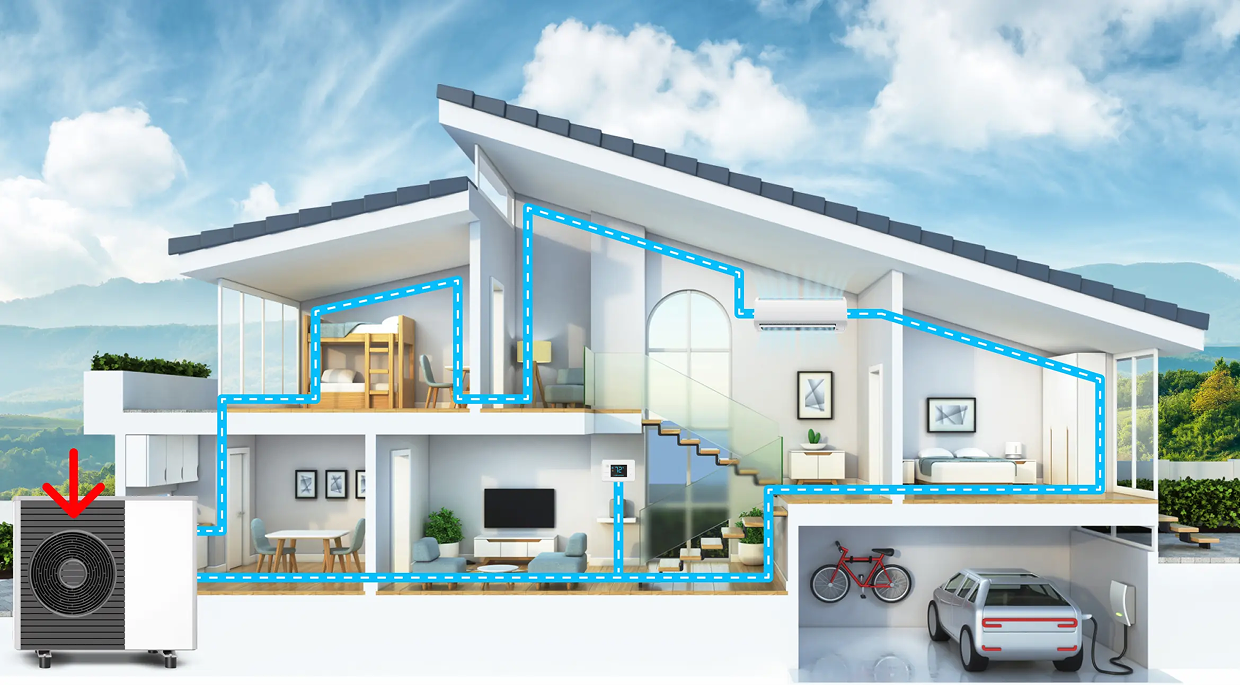 Modern energy-efficient HVAC installation