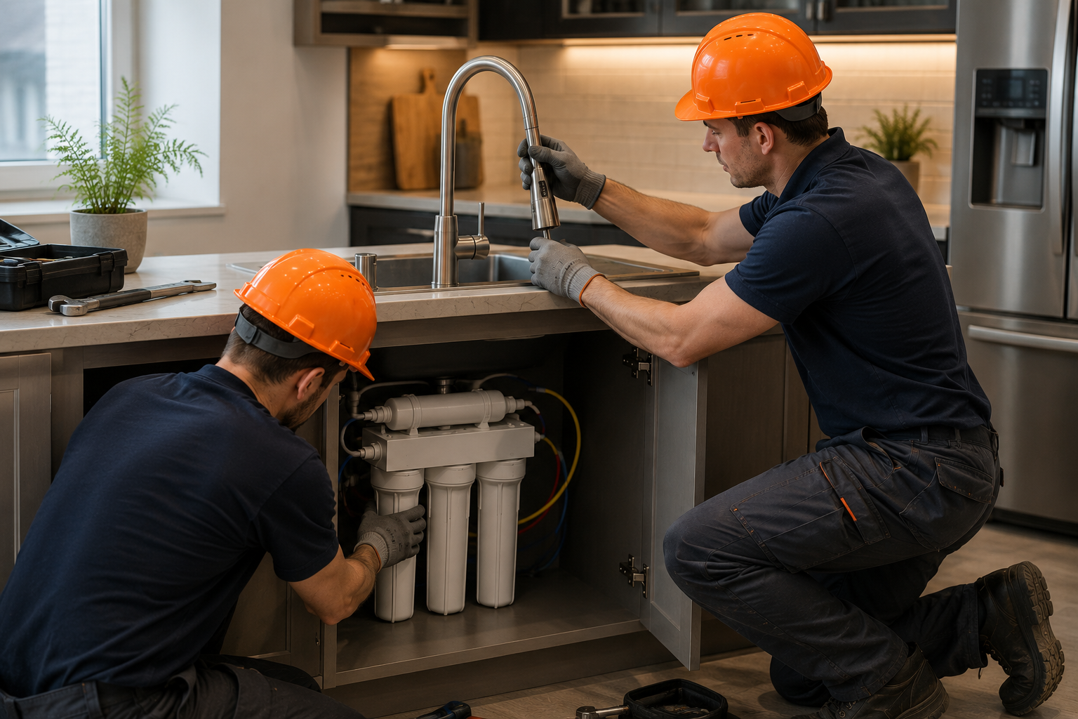 Water treatment system service banner